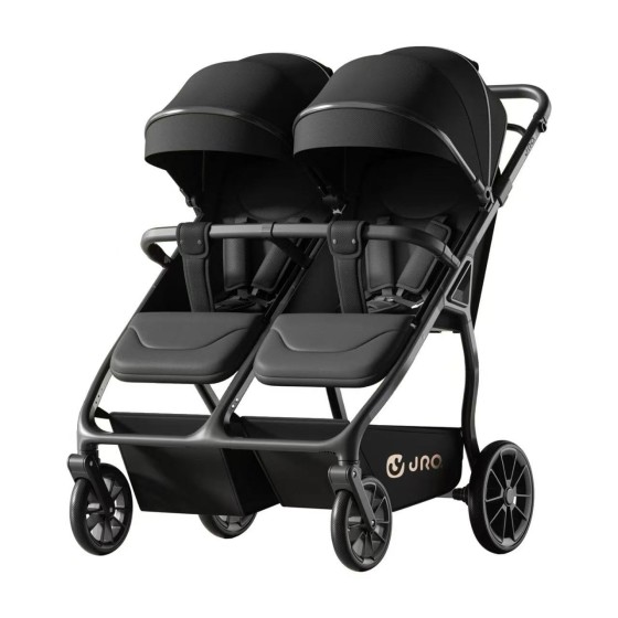 Lightweight Foldable Twin Baby Stroller, Adjustable Seat & Recline Double Kids Buggy for Outdoor Travel