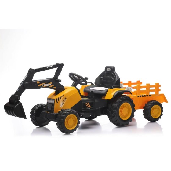 Oversized Ride-on Electric Excavator Toy for Boys & Girls, Rechargeable with Rear Bucket and Remote Control